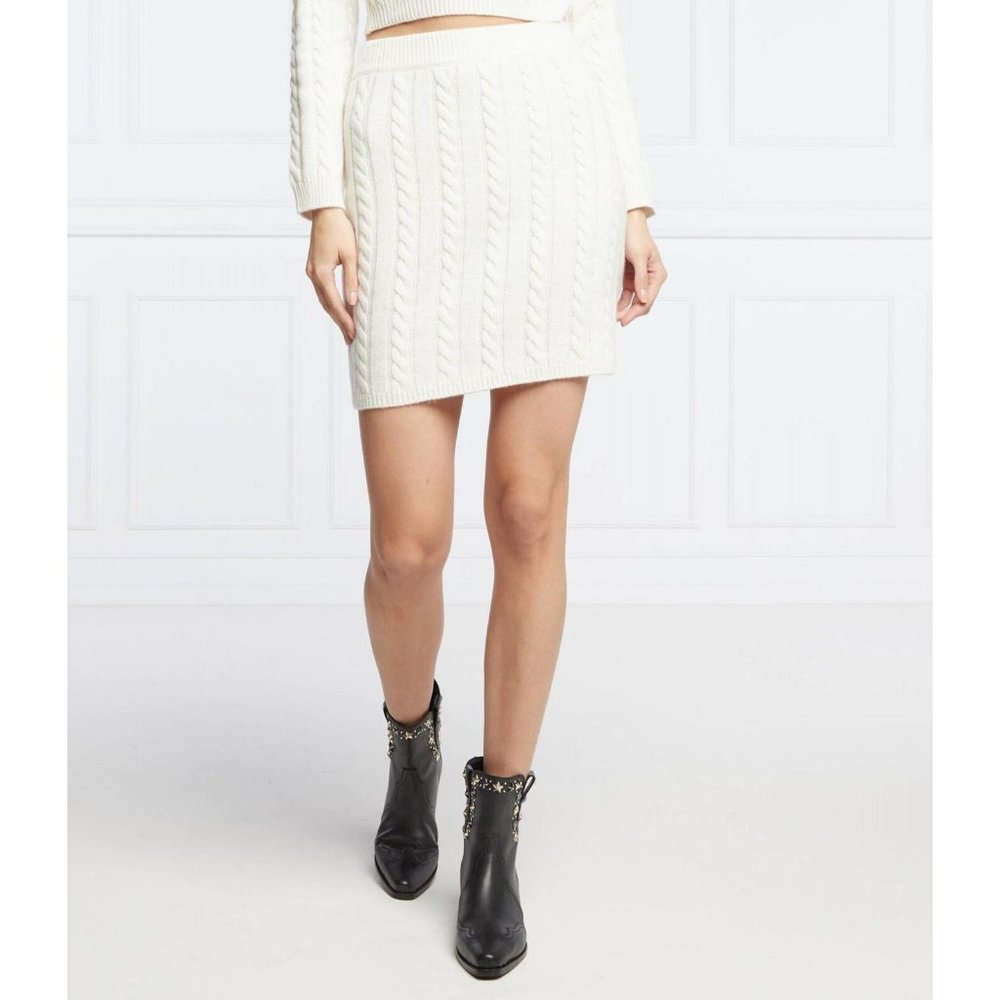 NWT Guess Womens Diane Skirt with Addition of Wool W1BD22 Z2WJ0 S White - Picture 3 of 5